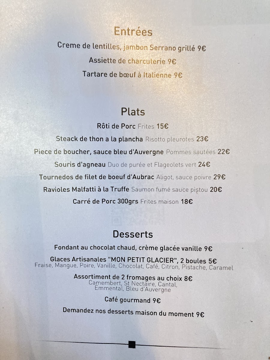 Menu - L'oustal photo 2
